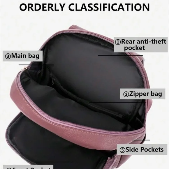 Beautiful nwt purple backpack/purse - Picture 4 of 6